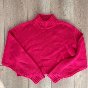 Aritzia “Wilfred Free” 100% Merino Wool Mock Neck Cropped Sweater